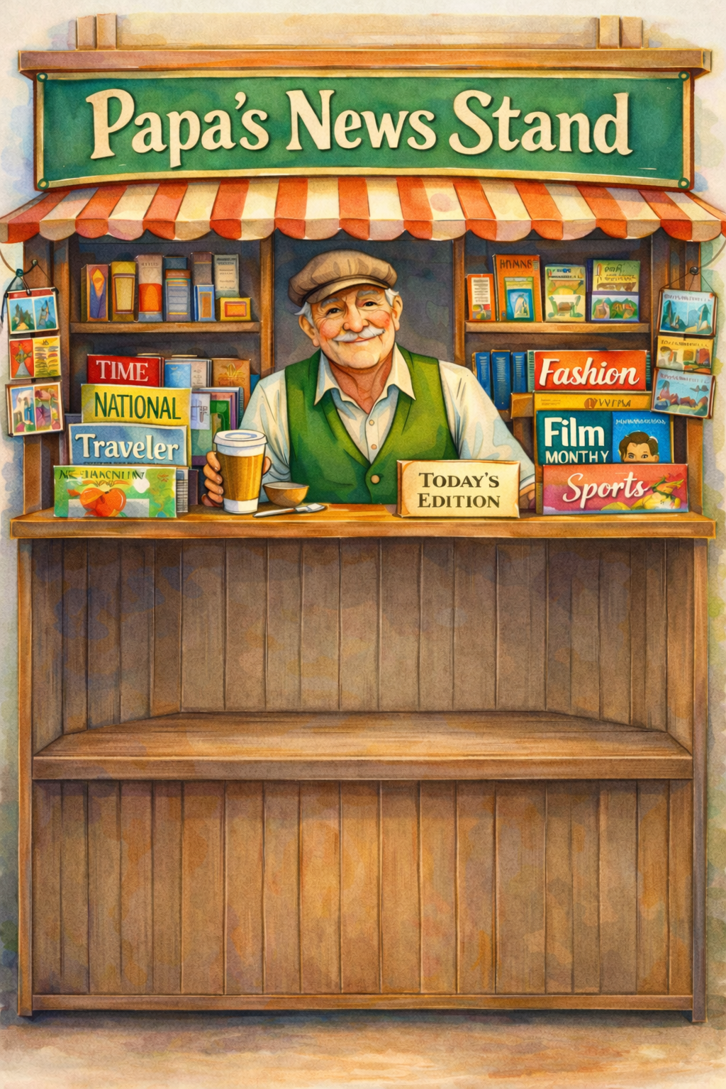Papa’s News Stand illustration